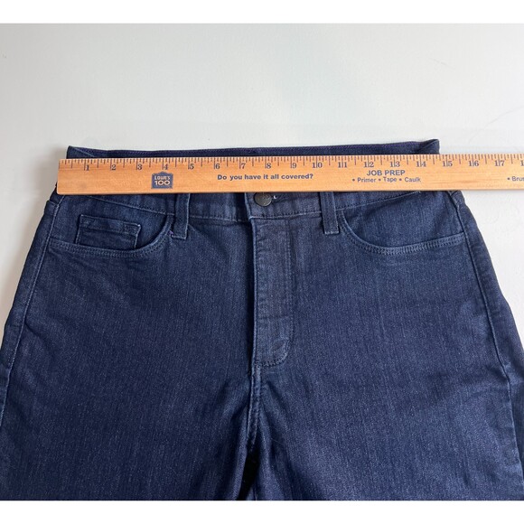 NYDJ Alyssia Rhinestone Cuffed Crop Jeans Dark Wash Women's Size 8 - Picture 8 of 14